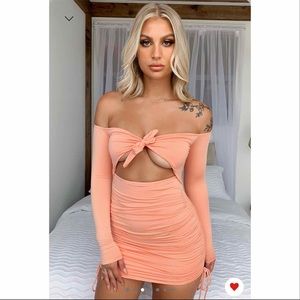 Bachelorette Brunch Club Resort Party Off The Shoulder Adjustable Mini Dress